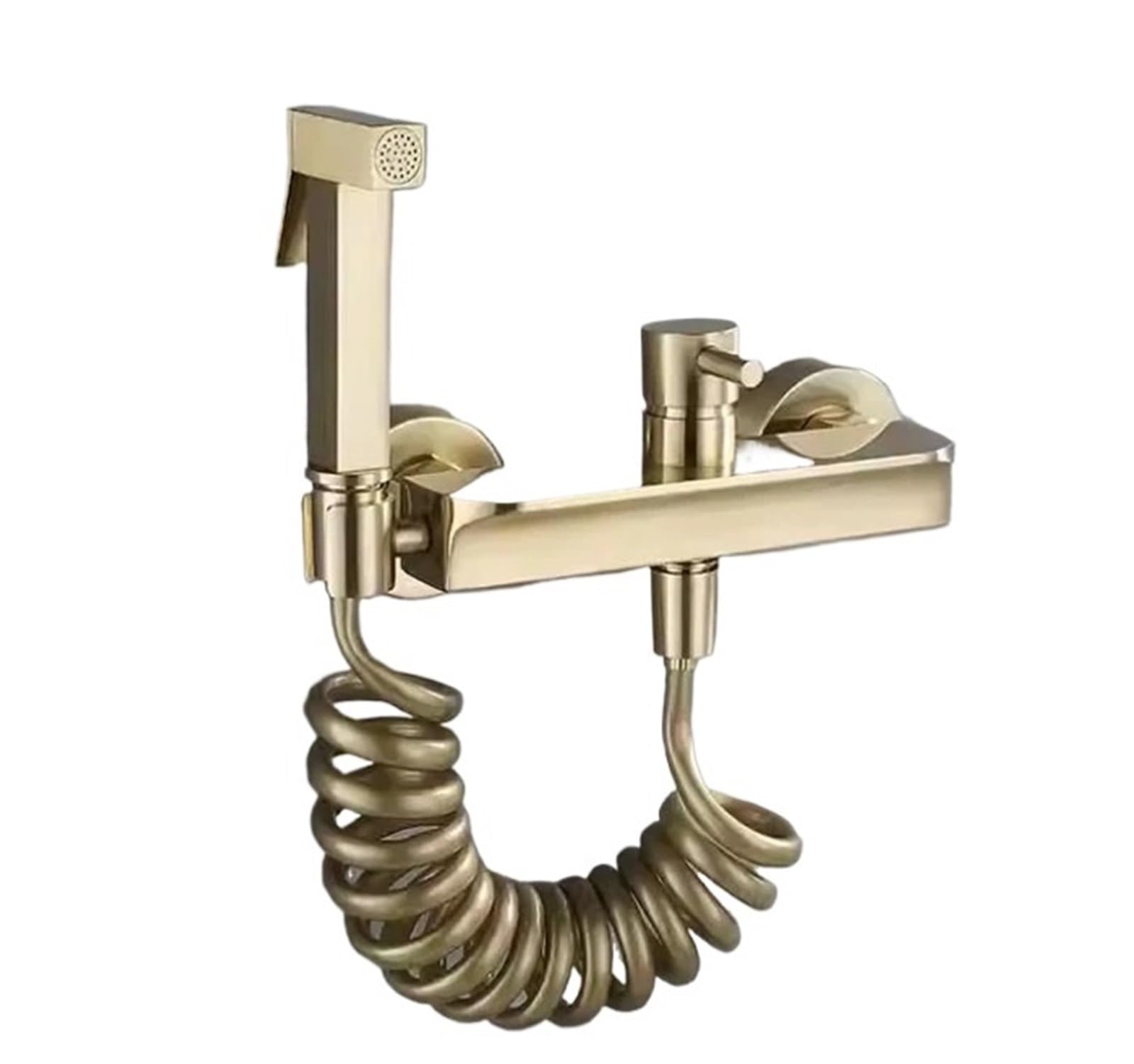 ZYCHSJXA Toilet Bidets Sprayer Bathroom Accessories Cold and Hot Water Mixer Bidet Faucet Wall Mounted Brushed(Brushed Gold)