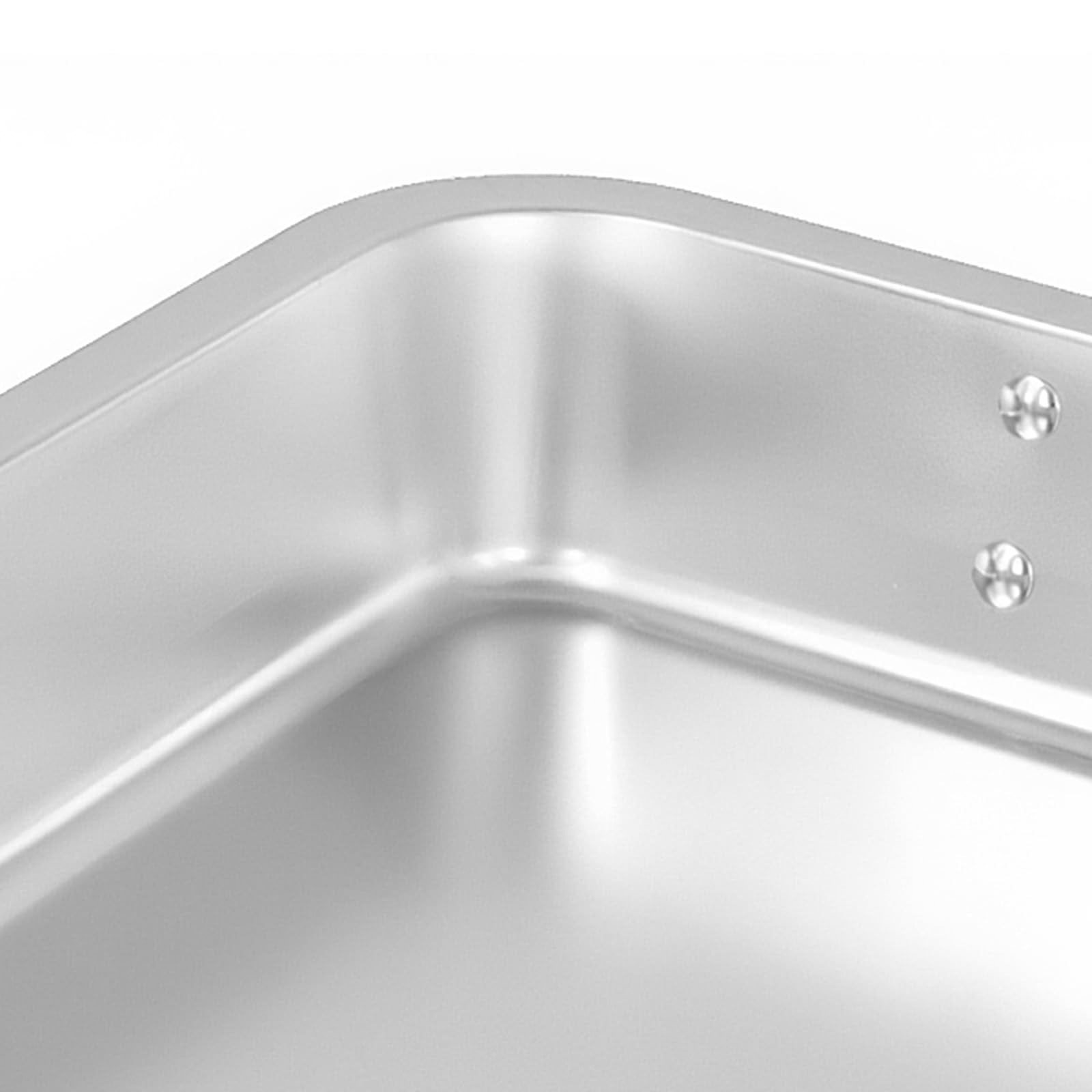 2 sartenes profundas de acero inoxidable, bandeja grande para asar con asas plegables, 40 x 30 x 7 cm, bandeja rectangular para asar carnes y verduras, apta para horno