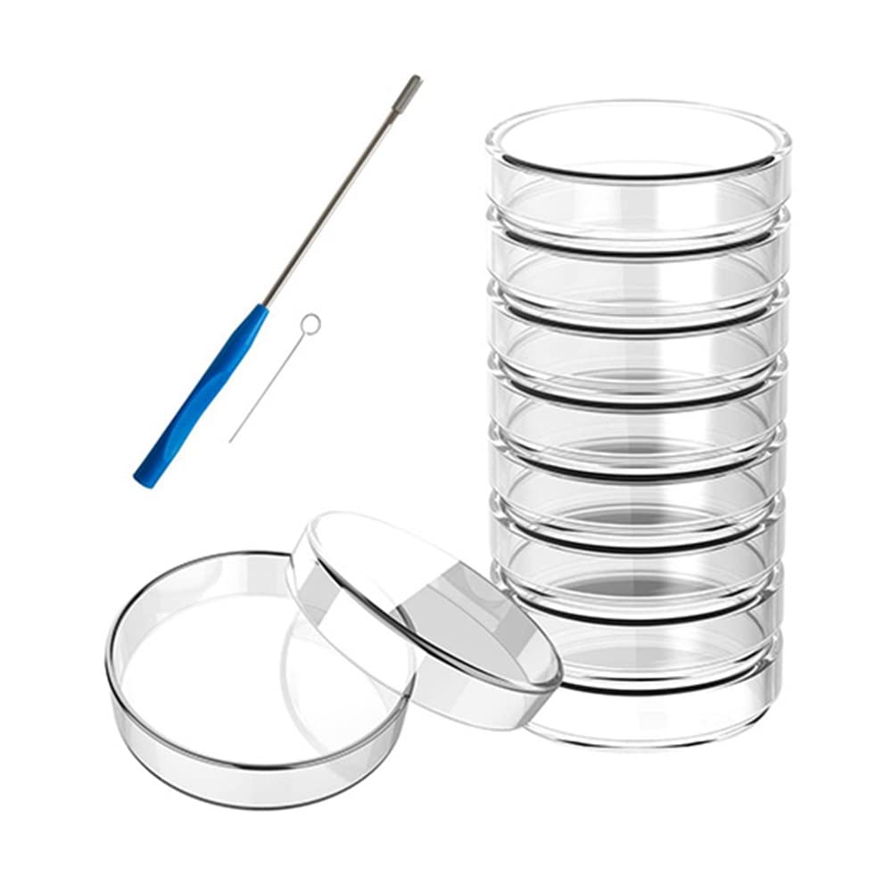 20PCS Piatti in Vetro con Coperchi Piatti per Pezzi di Ricambio di Ricambio per Laboratori Scolastici 100mm, 90mm