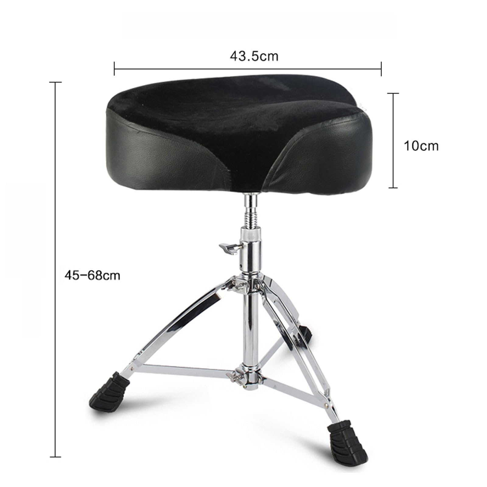 Taburete de Silla de Montar,Taburete de Tambor Ajustable,50~68cm,Taburete de Bateria elevable,Sillín de batería,Banqueta Bateria,con Patas Plegables y pies Antideslizantes,con Baquetas