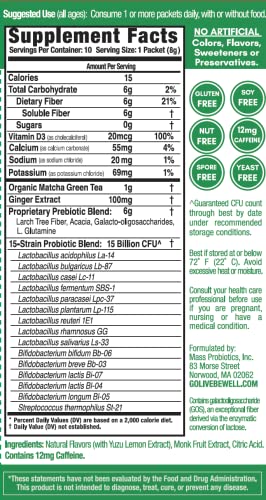 Té matcha con jengibre prebiótico y probiótico 0.28 oz miniatura 2