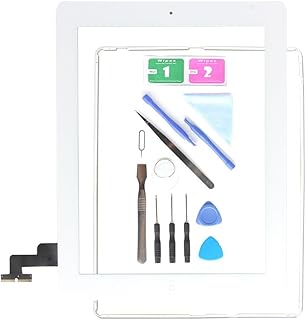 Replacement Screen for iPad 2 A1395 A1396 A1397,iPad2 Touch Screen Digitizer Front Glass Assembly White-Includes Home Button +Camera Holder+ PreInstalled Adhesive +Tools Kit
