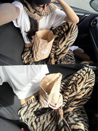 Image of Leopard Pants Women Therian Fuzzy Pajama Pants Y2k Cheetah Pants Grunge High Waisted Fluffy Pants