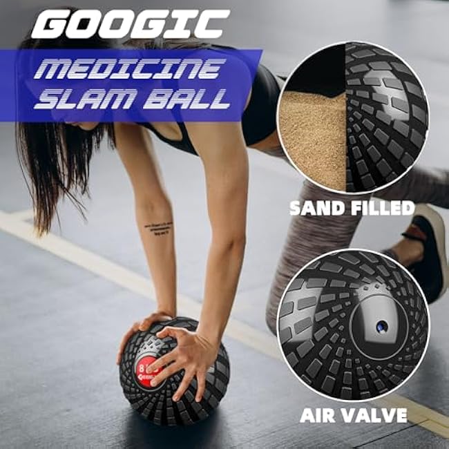 Slam Ball 8 lbs Medicine Ball Weighted Balls for Exercise and Workout, Strength, Cardio, Cross-Training and Core Workouts