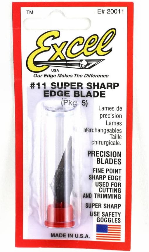Excel No. 11 Blades for Exacto/Racer's Edge style hobby knives (5)