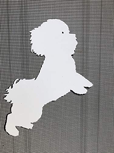 DCentral® Bichon Dog Flexible Vinyl Screen Magnet: Double-Sided Decor; for Non-Retractable Screens, Multipurpose, Helps to Stop Walking into Screens, Covers Small tears. Size 4.3" x 6.3"