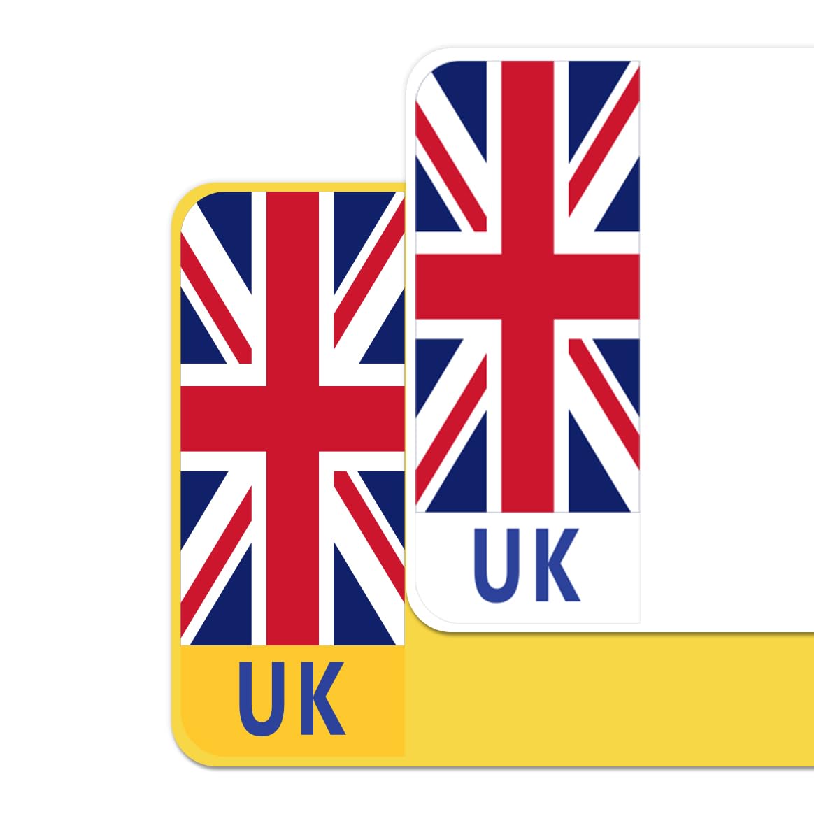 Sport Merchandise Neutral Union Jack Flag Car Number Plate Decorative Vinyl Stickers – Premium Bubble-Free Adhesive Decals – Set Of 2 (F&R) – Weatherproof, Easy Application – Made In Uk (Uk, )