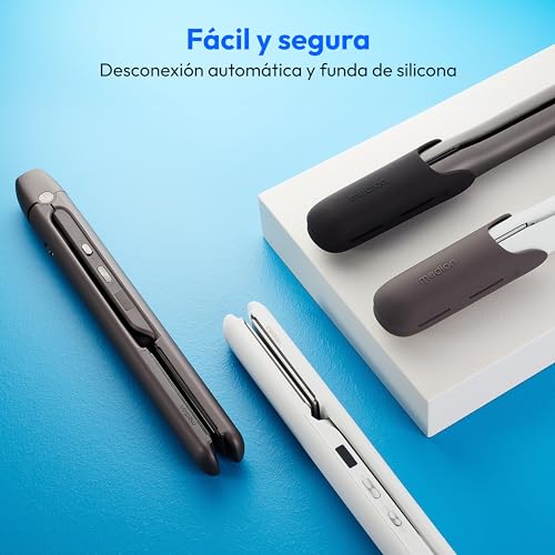 Miniatura 6 de MEDION HS1 Plancha de pelo con pantalla (5 posiciones de calor ajustables, placas flexibles de cerámica/turmalina con sensor de temperatura, plancha de pelo) blanco