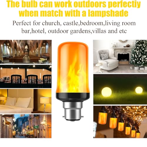 Image of Flame Effect Light Bulb, Flicker Lighting Feature,4 Modes Flickering Bulbs with Upside Down Effect,B 22 base,Flame Bulb for Diwali.