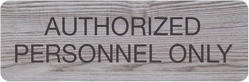 Miniatura 10 de SBLABELS Authorized Personnel Only - Letrero adhesivo para puerta y pared para restaurantes y pequeñas empresas, 3 x 9 pulgadas, color plateado