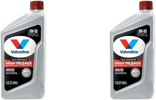 Valvoline Aceite de motor sintético completo de alto kilometraje con tecnología MaxLife SAE 5W-30, 1 cuarto de galón (paquete de 2)