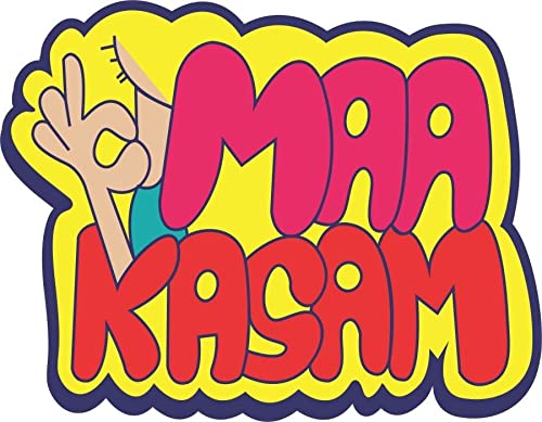 Skywalk MDF Fridge Magnet with Funny and Inspiration Quotes-Maa Kasam,Perfect for Gifting and Decoration