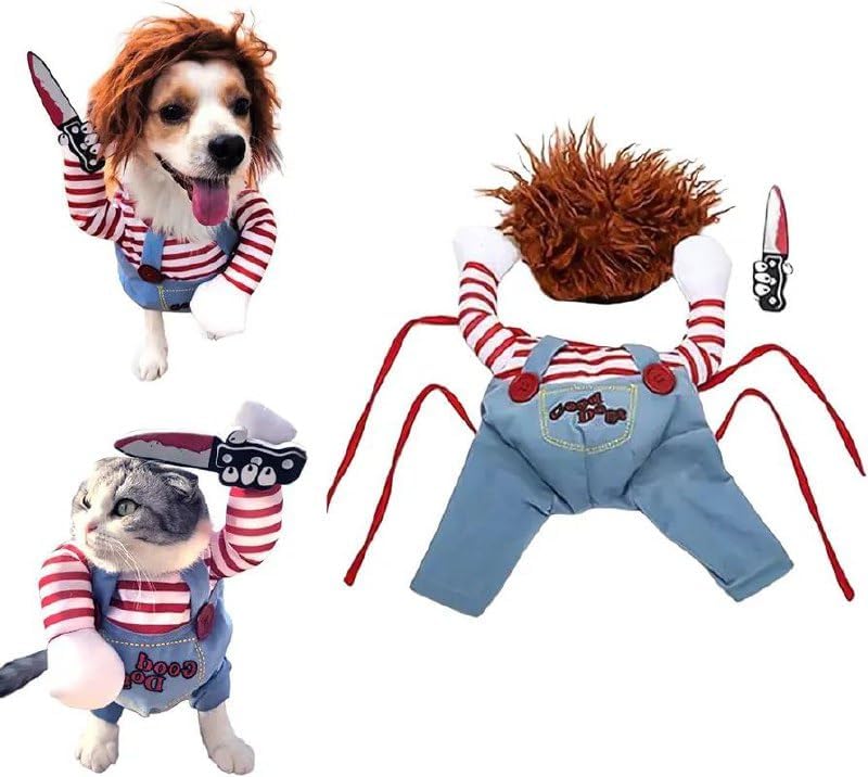 Zanzmer Deadly Doll Dog Clothes, Pets Costume Halloween Cosplay for Dogs and Cat, Funny Dog Party Clothes Hat Christmas Costume Dog Party Dress (Medium) (B0D9H6LGR2) Amazon Price History, Amazon Price Tracker