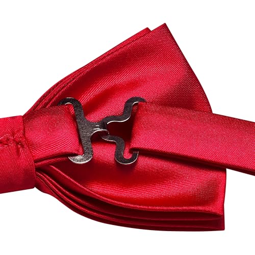 Image of GUSLESON Men's 3-pc Solid Color Bow Tie Gift Set - Double‑Fold Pre-Tied Bow Tie, Pocket Square, Cufflinks - Wedding Formal Party