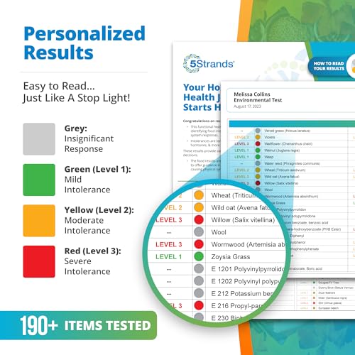 5Strands Environmental Sensitivity Test, 282 Outdoor & Indoor Items Tested, at Home Intolerance Test for Adults & Kids, Accurate Hair Analysis, Results in 4 Days