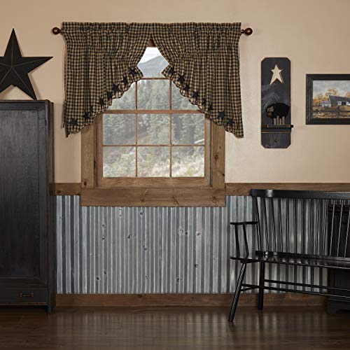 VHC-Brands-Black-Star-Cotton-36x36x18-Prairie-Scalloped-Swag-Set-of-2-Black VHC Brands Black Star Cotton 36x36x18 Prairie Scalloped Swag Set of 2 Black