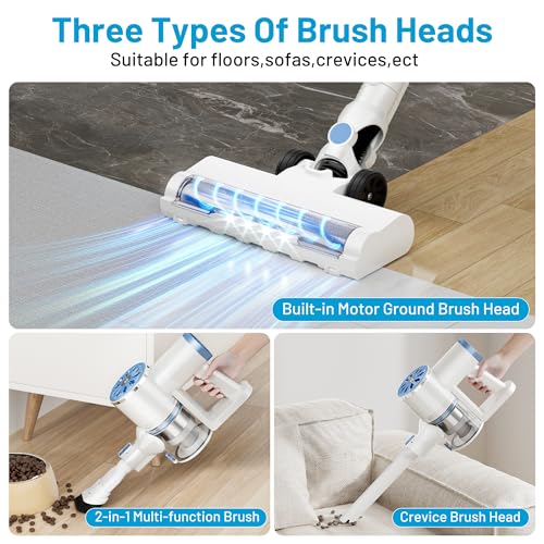 Image of VIPSUN Cordless Vacuum Cleaner with Self-Standing, LED Screen Stick Vacuum Cleaners for Home, Lightweight Powerful Suction Vacuum,Rechargeable Vacuum for Carpets, Pet Hair, Hardwood Floors