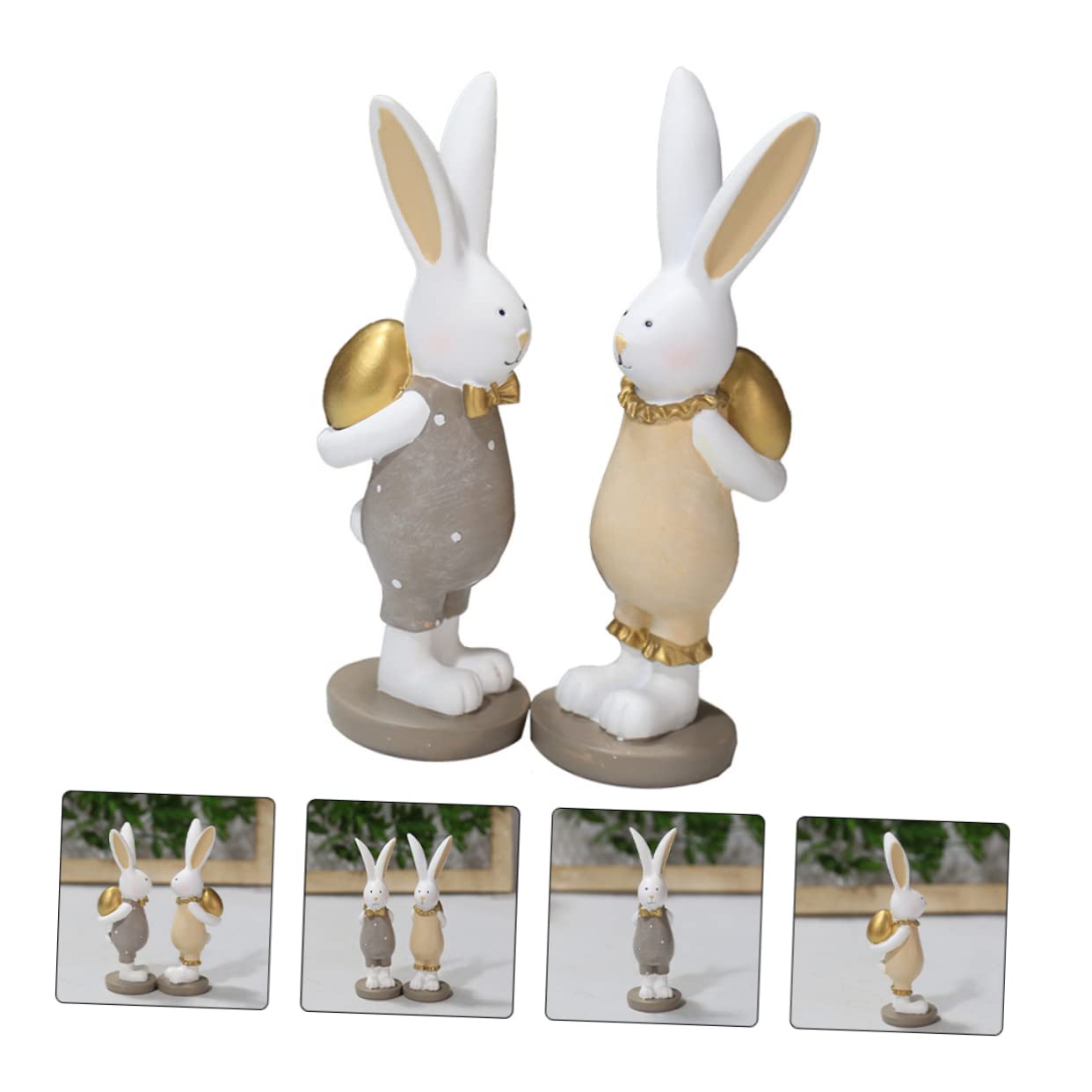 Cabilock 2 Set Decorazione Pasquale Coniglietto Pulcino Divertente Roba Da Coniglio Figurina Coop Criceto Pulcini Gonks Giocattoli Forniture Per Conigli Gonfiabile Maiale Resina 2 Pezzi * 2