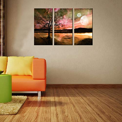 Peinture mur art photos décor à la maison triptyque arbre abstrait - 3