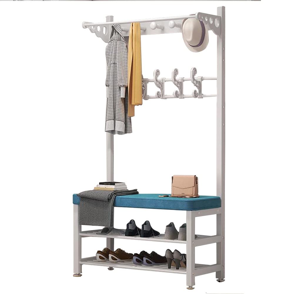 Porte-manteau multifonction avec tabouret de chambre au design épuré