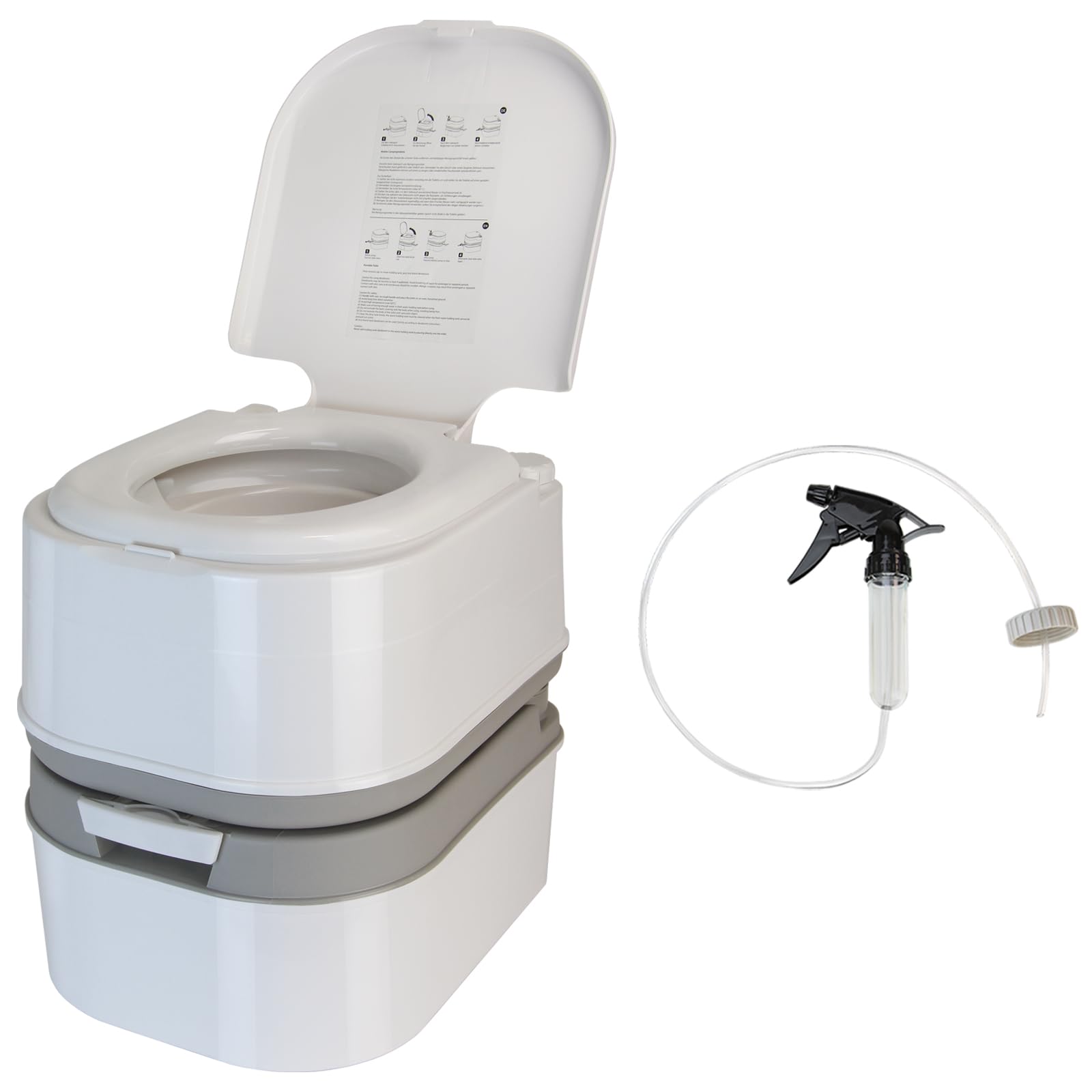 Montafox Inodoro Portátil 24L Jeringa de Limpieza Incluido WC Químico Camping