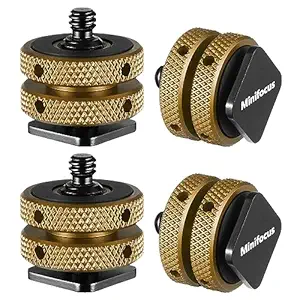 Hot Shoe to 1/4 and 3/8 Adapter x 4 PCS, MINIFOCUS Aluminum Camera Hot/Cold Shoe to 1/4