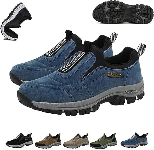 Ideacloth Orthopedic Shoes for Men, Men's Comfortable Waterproof Orthopedic Walking Hiking Shoes,Slip-On Outdoor Sneakers