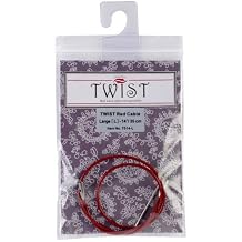 ChiaoGoo 14-Inch Twist Lace Interchangeable Cables, Large, Red