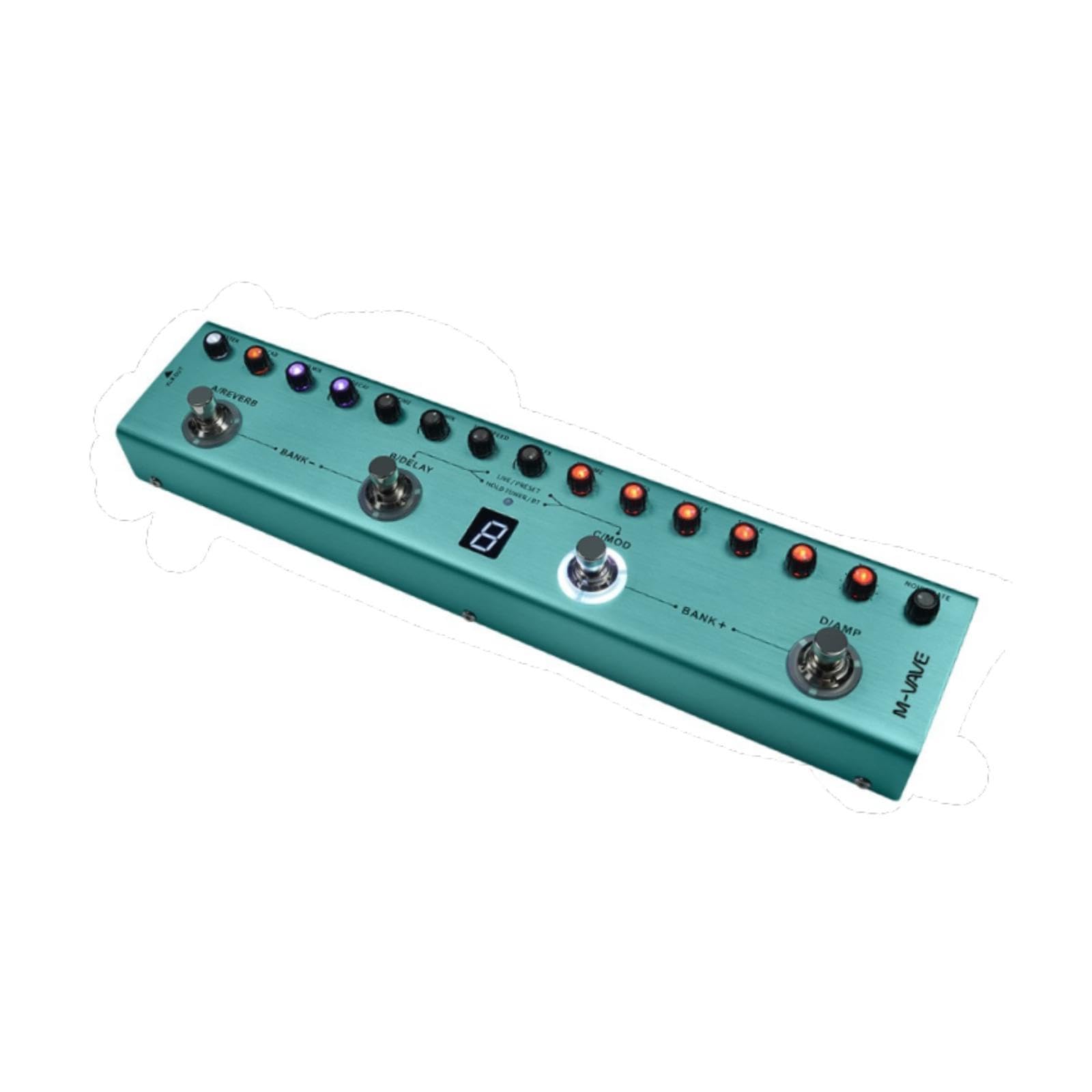 Multi Effects Guitar Pedal Portable Compact Accessories,Easy to Use,Sturdy,Electric Guitar Effector Multi Effects Processor, Green