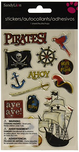 Sandylion Pirates Gems Stickers Packaged, Pirate Words and Images
