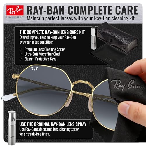 Image of Ray-Ban RB3565 JACK Square-Round Shaped Sunglasses for Men & Women with Official RAYBAN Eyewear Kit