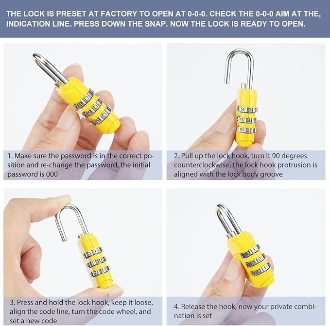 Image of Istara Combination Travel Number Lock | Portable Luggage Lock | 3 Digit Code Number Pad Lock | Sliding Combination Lock | Anti Theft Protection Tool for Luggage /Travel /Cars /Bicycles (Model-7)