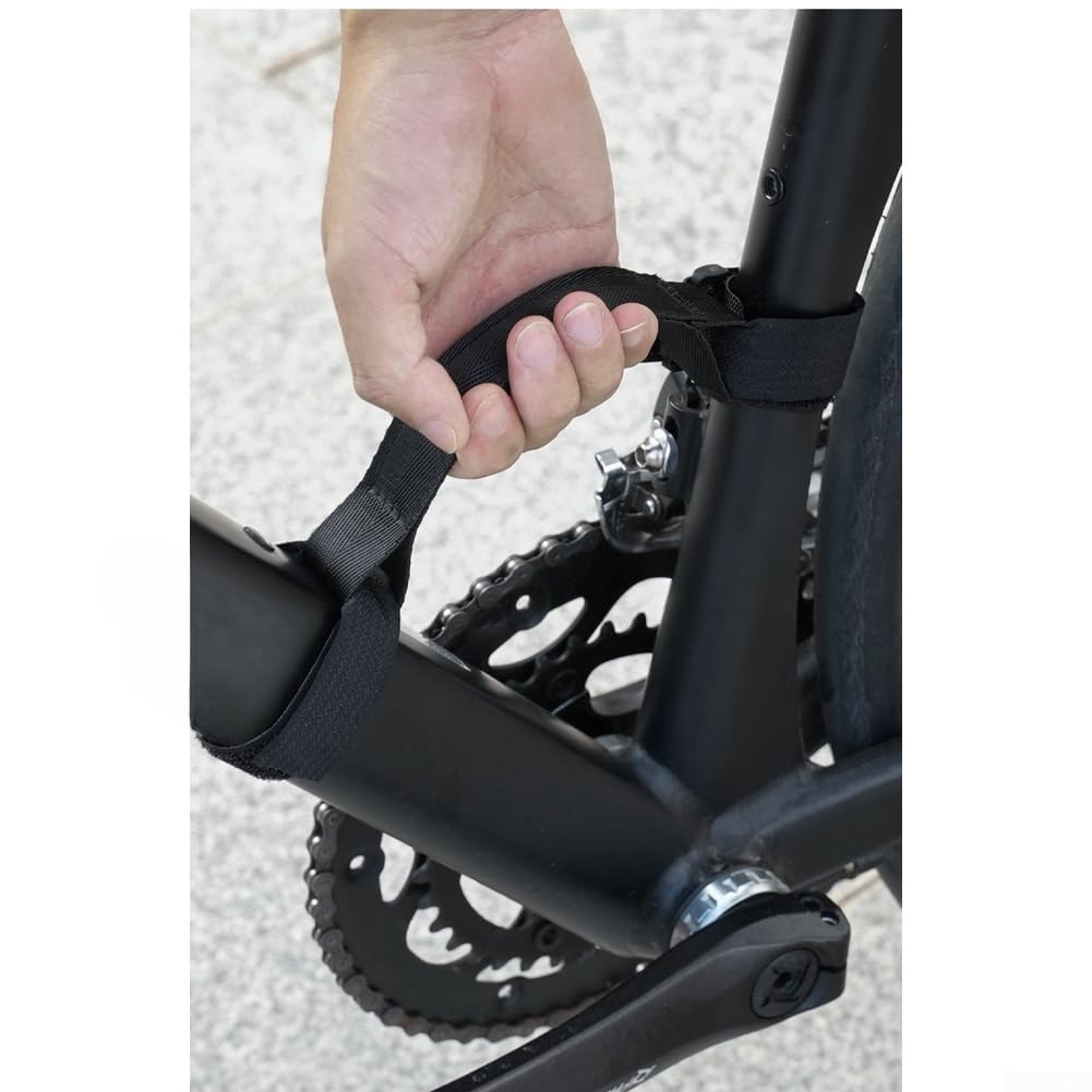 Bicycle Handle Strap, 1 Pack, Mountain Road Bike Accessory, Portable Labor Saving Carrying Strap, Nylon Ergonomic Grip for Easy Transport and Storage(One Size Black)