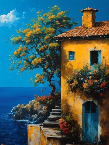 Diamond painting 5D chalet mer anti stress adulte grande