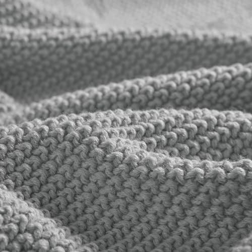 Image of Ink+Ivy Bree Knit Throw Blanket for Bed, Sofa, and Couch, Lightweight, Breathable, Soft & Cozy Summer Blanket, Throw (50 in x 60 in), Grey