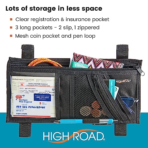 High Road Car Visor Organizer With Clear Registration And Insurance Pocket And Sunglass Holder #TOP2