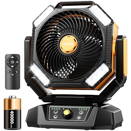 coldSky Ventilador Camgping 8608 amarillo de 40000 mAh