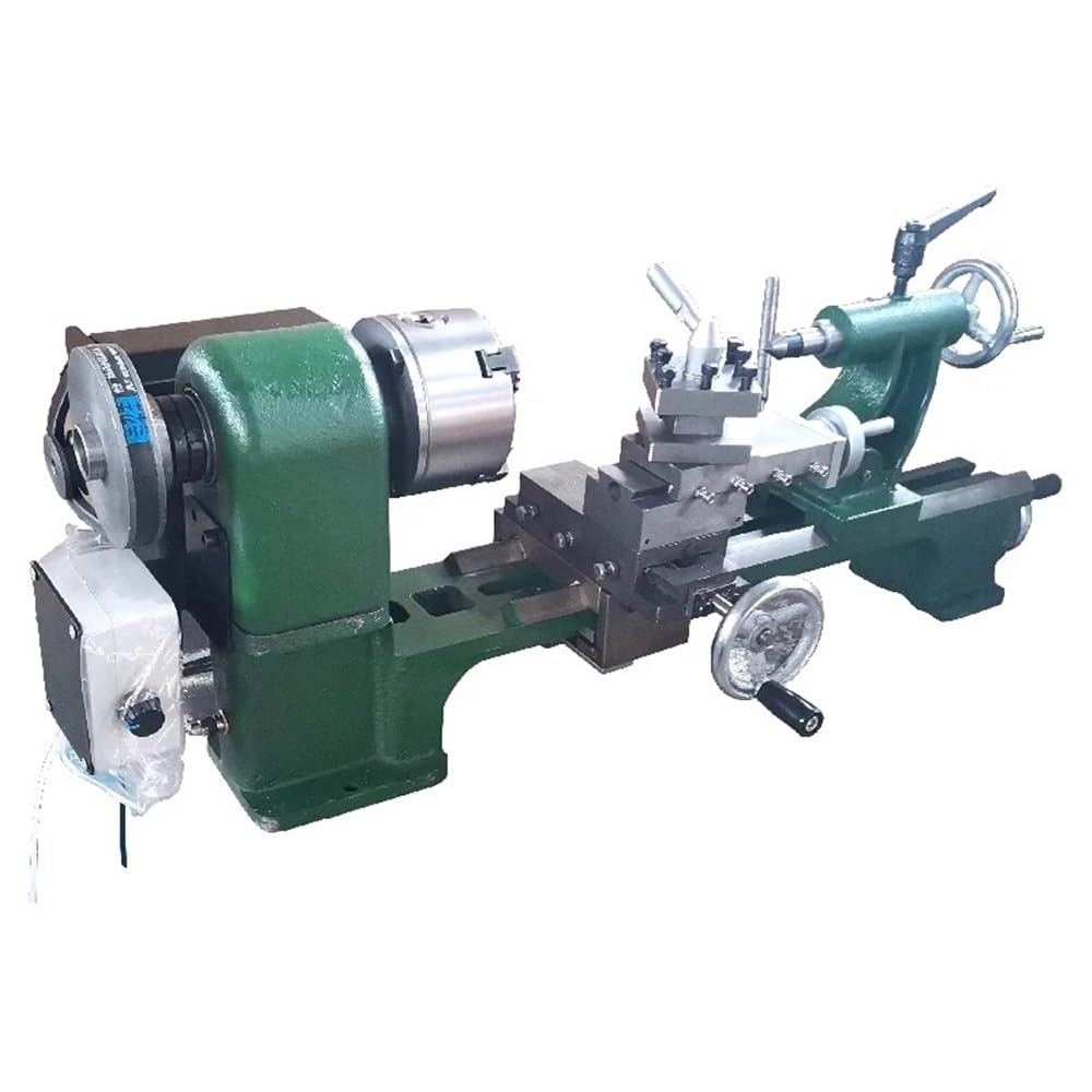 Mini Torno de precisión para Hierro Fundido, microinstrumento de precisión, Torno pequeño/de Escritorio para Metal (Mandril de 4 mordazas)
