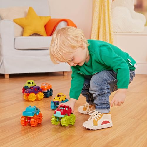 Image of Battat Mini Monster Trucks, 6 Toy Trucks with Storage Bag, Vehicles