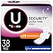 U by Kotex Security Ultra Thin Overnight Pads with Wings, Regular, Fragrance-Free, 38 Count