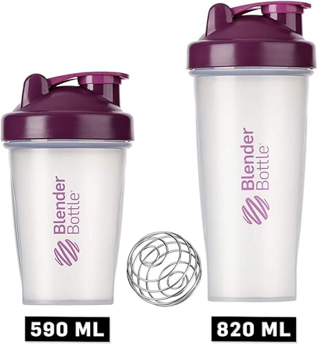 Miniatura 5 de Blender Bottle Classic Shaker CupDiet Shaker  Protein Shaker con Blenderball  20.0 fl oz - Ciruela transparente