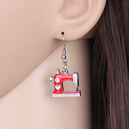 NEWEI Funny Sewing Machine Earrings Lightweight Sew Tools Costura Jewelry for Women Sewer Quilter Seamstress Gifts2