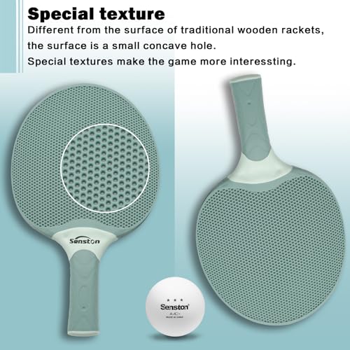 Image of Senston Table Tennis Rackets Set, Professional Table Tennis Racket with 3 Balls, Composite Rubber Ping Pong Paddle Set