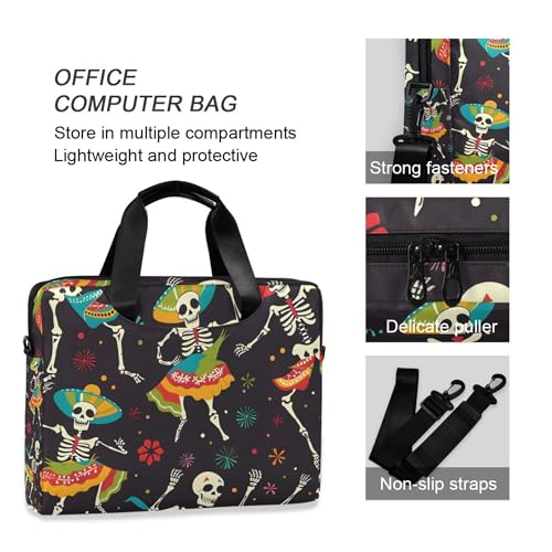 Funda maletín para laptop diseño calaveras Día de Muertos 13-15.6 pulg miniatura 5