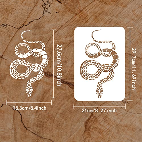FINGERINSPIRE Snake Painting Stencil 21x29.7cm Reusable Anaconda Drawing Template DIY Craft Snake Pattern Drawing Stencil Animal Theme Template for Painting on Wall Wood Furniture - Image 2