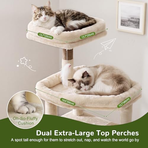Image of Globlazer 81in Cat Tree for Large Cats, Extra Tall Tower, F81H, Beige