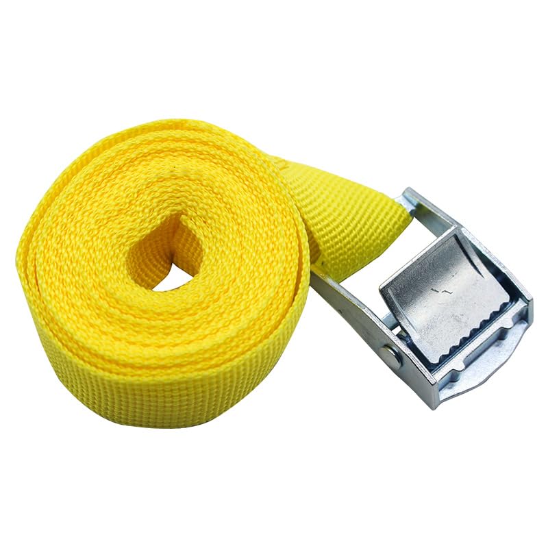 Wytrzymałe paski zapadkowe, Regulowane paski cargo z grzechotką, 2 szt., 5 m, wielokolorowe(Yellow)