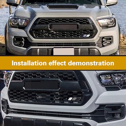 Image of ijuicy 1 PC TRD Tri-Color Grille Decor Badge Emblem, Car Truck Label Decoration Accessories, Compatible with Tacoma 4Runner Tundra Sequoia Rav4 Highlander (Black & Gray & White)
