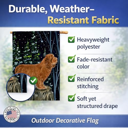 Drapeau Sussex Spaniel en toile de maison grand format décoration extérieure multicolor - 5