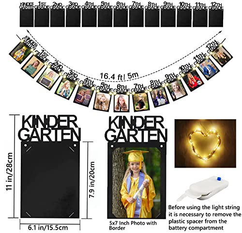 Image of Graduation Decorations Class of 2026 Photo Banner with LED String Light, 4x6 K-12 Graduation Party Photo Display Senior 2026 Decorations for High School 5th 8th Grad Party Supplies TD134